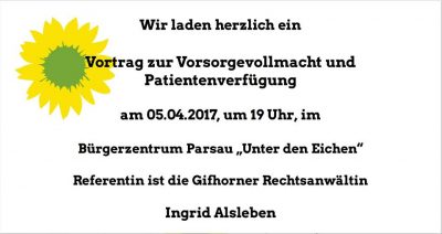 Vortrag: Patientenverfügung und Vorsorgevollmacht @ Bürgerzentrum Parsau | Parsau | Niedersachsen | Deutschland