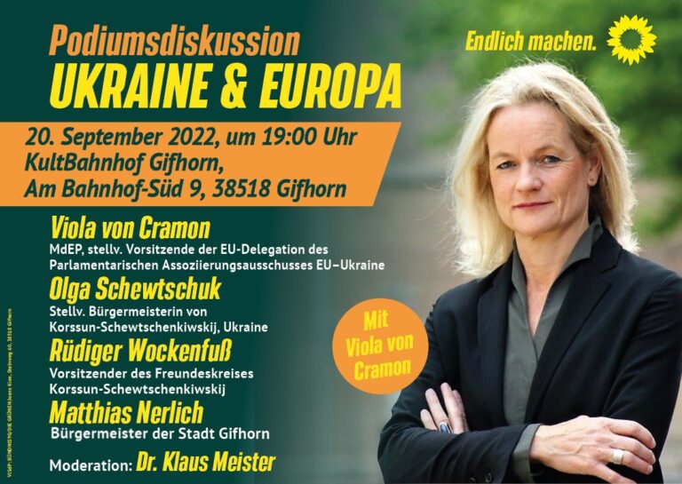Korssun, Gifhorn und die EU – Podiumsdiskussion  zum Krieg in der Ukraine