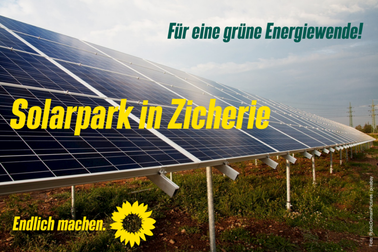 BÜNDNIS 90/DIE GRÜNEN befürworten Solarpark in Zicherie