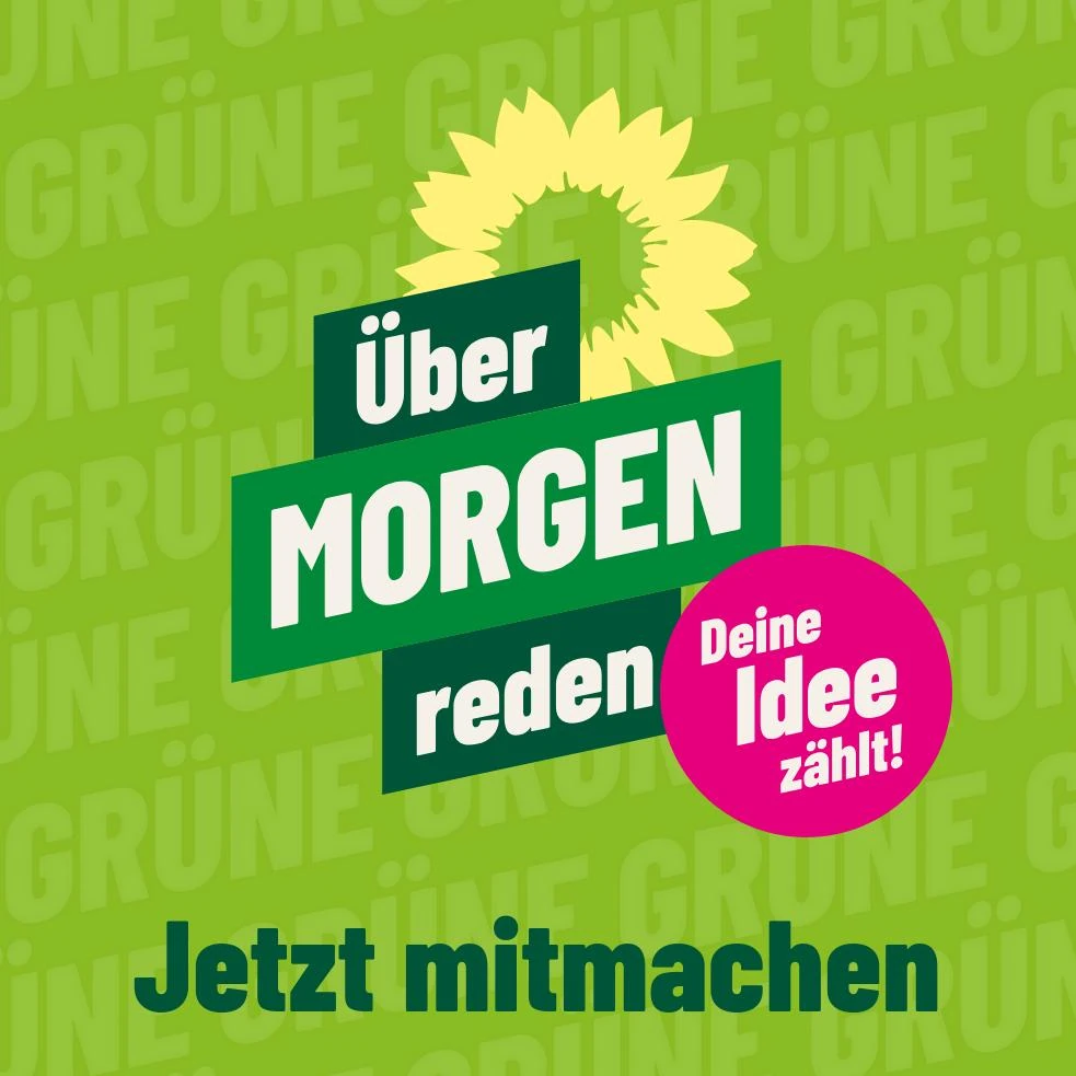 Flyer: über morgen reden Deine Idee zählt! Jetzt mitmachen Kommunalwahl 2026