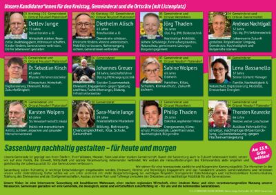 Kommunalwahl 2026
Bündnisgrüne Sassenburg
